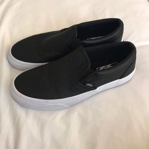 Vans, leather slip ons!
